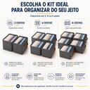 Ver imagem 3 de Kit 2 Caixas Organizadora Dobrável 47x28x20cm Multiuso Cinza para Roupas e Brinquedos