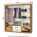 Ver imagem 4 de Guarda-Roupa Solteiro com 6 Portas e 2 Gavetas 153cm Multimóveis CR35568 Madeirado/Branco