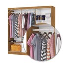 Ver imagem 3 de Guarda-Roupa Solteiro com 6 Portas e 2 Gavetas 153cm Multimóveis CR35568 Madeirado/Branco