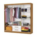 Ver imagem 5 de Guarda-Roupa Solteiro com 6 Portas e 2 Gavetas 153cm Multimóveis CR35568 Madeirado/Branco