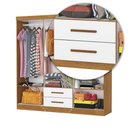Ver imagem 6 de Guarda-Roupa Solteiro com 6 Portas e 2 Gavetas 153cm Multimóveis CR35568 Madeirado/Branco
