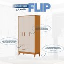 Ver imagem 5 de Guarda-Roupa 3 Portas para Quarto de Bebê Flip Bege/Areia Fosco/Savana