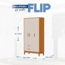 Ver imagem 3 de Guarda-Roupa 3 Portas para Quarto de Bebê Flip Bege/Areia Fosco/Savana