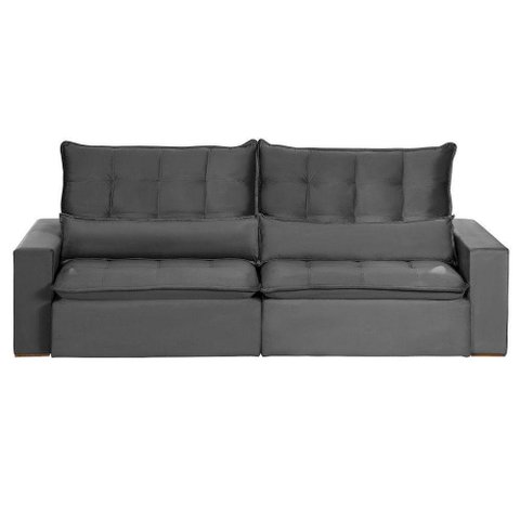 Sofá Modular 6 Lugares 2.90M Retrátil E Reclinável Cinza