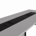 Ver imagem 6 de Mesa de Reunião 360cm Corporativa 6 Pessoas com Caixa de Tomadas Corporate Cinza/Sagrado/Preto
