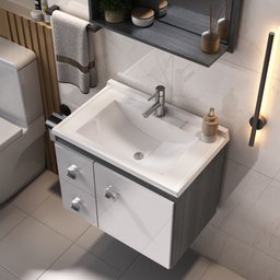 Lavatório Soft de Mármore Sintético 60cm - 1