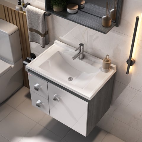 Lavatório Soft de Mármore Sintético 60cm