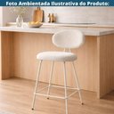 Ver imagem 6 de Banqueta Alta Pilar Assento Tecido Base Aço com Encosto Off White Rivatti Móveis