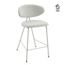 Ver imagem 5 de Banqueta Alta Pilar Assento Tecido Base Aço com Encosto Off White Rivatti Móveis
