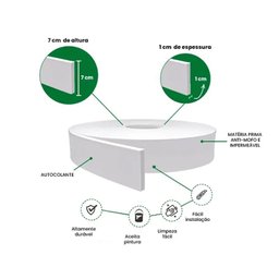 Rodapé de Eva Autocolante Rp43 7cm Branco 2,5 Metros - 2
