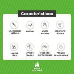 Rodapé de Eva Autocolante Rp43 7cm Branco 2,5 Metros - 4