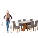 Ver imagem 6 de Conjunto de Mesa Sala de Jantar Tampo com Vidro 1,80m Grécia 6 Cadeiras Trieste Dobuê