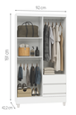 Ver imagem 4 de Guarda Roupas Solteiro Fit 4.2 Santos Andira -4 Portas 2 Gavetas 191x 92 Cm:branco