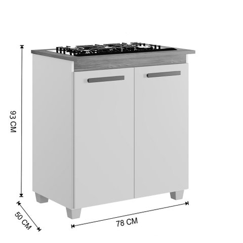 Balcão para Cooktop 4 Bocas Fox Arte Móveis:cinamomo/off
