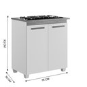 Ver imagem 1 de Balcão para Cooktop 4 Bocas Fox Arte Móveis:cinamomo/off