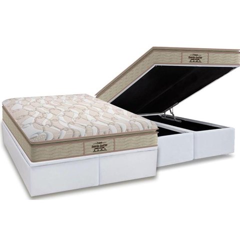 Cama Box Baú King: Colchão Anatômico Probel D33 / AG65 Guarda Costas Extreme Resistence Pillow Top +