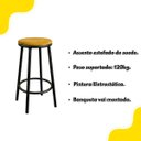 Ver imagem 4 de Kit 2 Banquetas Banco Alta Balcão Bar Acabamento da Estrutura Preta Luna:amarelo
