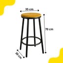 Ver imagem 2 de Kit 2 Banquetas Banco Alta Balcão Bar Acabamento da Estrutura Preta Luna:amarelo