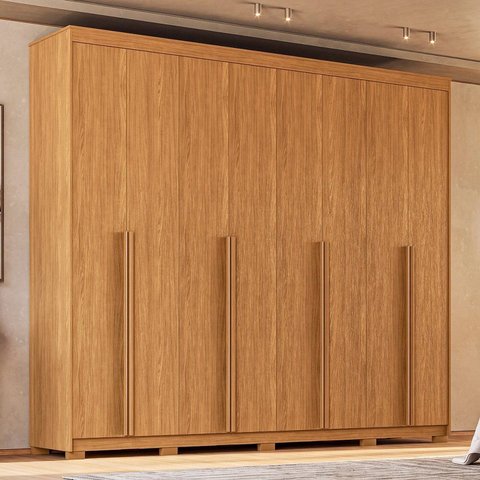 Guarda-Roupa 8 Portas Zuri Ele e Ela c/Pés Cinamomo