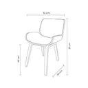 Ver imagem 6 de Cadeira Milão Base Fixa Giratória, Couro Sintético e Madeira Nogueira:bege Natural