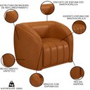 Ver imagem 3 de Sofá Decorativo 3 Lugares 292cm e Poltrona Meris M22 Sintético Caramelo - Mpozenato