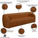Ver imagem 5 de Sofá Decorativo 3 Lugares 292cm e Poltrona Meris M22 Sintético Caramelo - Mpozenato