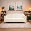Ver imagem 1 de Sofá 3 Lugares Living Sala de Estar 180cm Bento em Aço Veludo K01 - D’Rossi