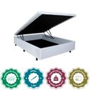 Ver imagem 4 de Cama Box Baú Viúva 128x188x42cm Courino Linho com Pistão a Gás