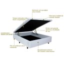 Ver imagem 3 de Cama Box Baú Viúva 128x188x42cm Courino Linho com Pistão a Gás