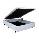 Ver imagem 5 de Cama Box Baú Viúva 128x188x42cm Courino Linho com Pistão a Gás