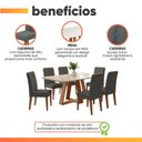 Ver imagem 5 de Conjunto Sala de Jantar Mesa Tampo em Vidro 1,60m Maria 6 Cadeiras Tati Madeirado - Cinza