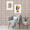 Ver imagem 2 de Kit 2 Quadros Plantas Boho - Azul Royal 45x34cm:moldura Branca