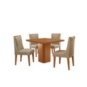 Ver imagem 2 de Mesa de Jantar Eloise 90cm Tampo Canto Copo Mdf Laminado com 4 Cadeiras Isadora Moderna Mobília