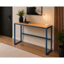 Ver imagem 5 de Mesa Jantar Aparador Bancada Alta Industrial 110x30cm Tampo Bege Pés Azul