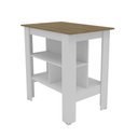 Ver imagem 1 de Bancada Ilha de Cozinha Gourmet 2 Prateleiras Linha América Cor Branco/lâmina Mel - Mademovel