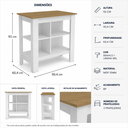 Ver imagem 6 de Bancada Ilha de Cozinha Gourmet 2 Prateleiras América Branco/Lâmina Mel - Mademovel