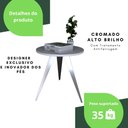 Ver imagem 4 de Mesinha Lateral De Canto Para Sala e Quarto Redonda C.B
