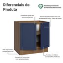 Ver imagem 3 de Balcão de Cozinha 80 cm 2 Portas (sem Tampo) Rustic/Azul Vik Madesa