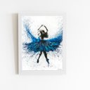 Ver imagem 1 de Mulher Vestido Azul Arte Quadro Moldura Branca 60x40cm