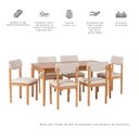 Ver imagem 5 de Conjunto Sala de Jantar com 1 Mesa Tampo Laminado 160cm e 6 Cadeiras Estofadas Florença Bege/Verniz