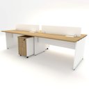 Ver mais imagens de Plataforma 2,70m C/ Divisória 4 Pessoas e 2 Gav. Mac Br F5 Cor:macadâmia com Branco