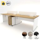 Ver imagem 7 de Plataforma 2,70m C/ Divisória 4 Pessoas e 2 Gav. Mac Br F5 Cor:macadâmia com Branco