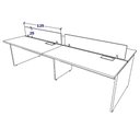 Ver imagem 5 de Plataforma 2,70m C/ Divisória 4 Pessoas e 2 Gav. Mac Br F5 Cor:macadâmia com Branco