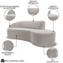 Ver imagem 3 de Sofá Living 4 Lugares 280cm Braço Esquerdo Mozart D06 Bouclê Bege - Mpozenato