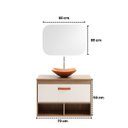 Ver imagem 4 de Conjunto Gabinete de Banheiro 70cm MDF Espelheira Cuba Vidro:Madeirado/Cinza