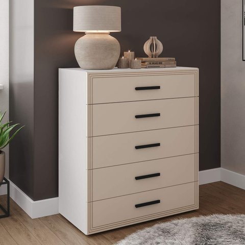 Cômoda Organizadora 90cm com 5 Gavetas 240831 Linha Valência Politorno