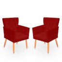 Ver imagem 1 de Kit Poltrona Capitonê Clássica Confortável para Sala e Quarto Ana Suede