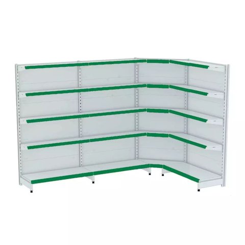 Gondola Parede 202 Fit Ate 3 Metros 1 Canto Branco 20b Pe Verde