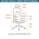 Ver mais imagens de Cadeira Escritório Nr-17 Soho Presidente C/ Braço Slide Fratini Encosto Tela Mesh Preta Base Rodí
