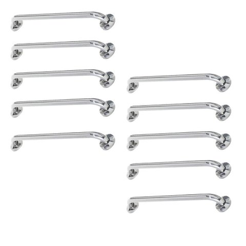 Alça de Apoio Inox 40cm Barra Kit 10 Unidades Banheiro Box Idoso Cadeirante